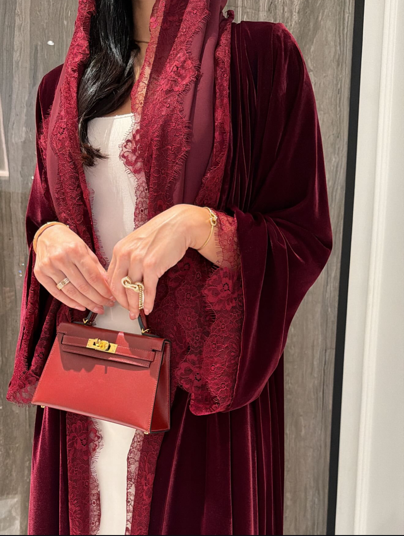 A092-Velvet Abaya - Image 3